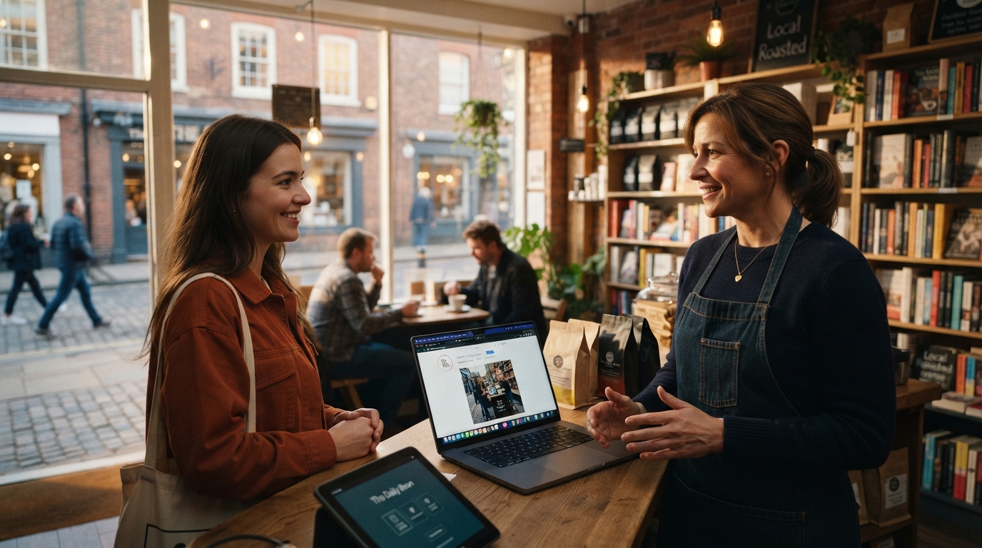 Editorial illustration for Integrating Digital Tools to Enhance Local Charm for Brick-and-Mortar Businesses
